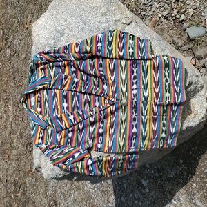 Multicolor Vintage Central Falls Patterned Women's Cotton Jacket Medium